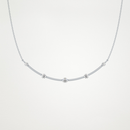 0.31 TCW Round Lab Grown Diamond Multi Stone Cushion Pendant Necklace