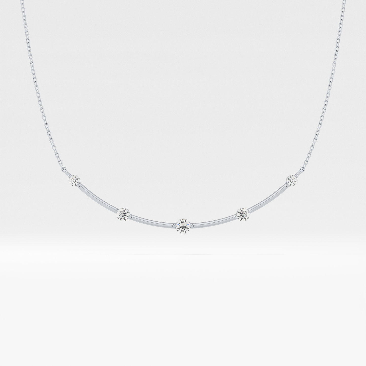 0.31 TCW Round Lab Grown Diamond Multi Stone Cushion Pendant Necklace