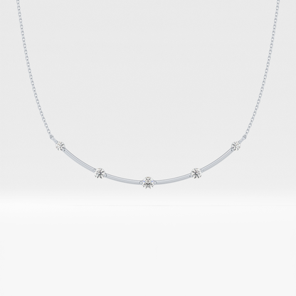 0.31 TCW Round Lab Grown Diamond Multi Stone Cushion Pendant Necklace