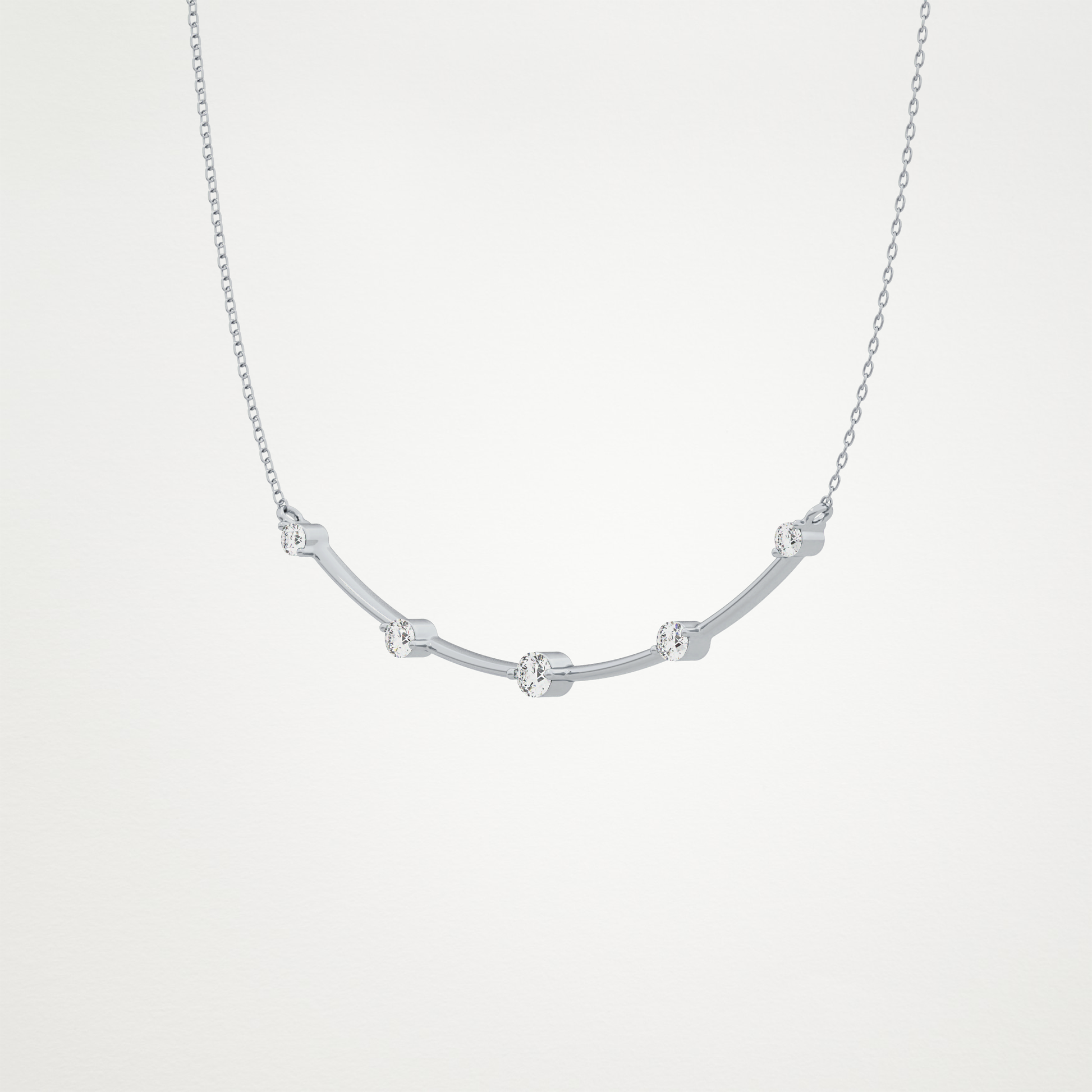 0.31 TCW Round Lab Grown Diamond Multi Stone Cushion Pendant Necklace
