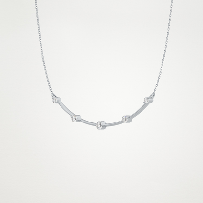 0.31 TCW Round Lab Grown Diamond Multi Stone Cushion Pendant Necklace