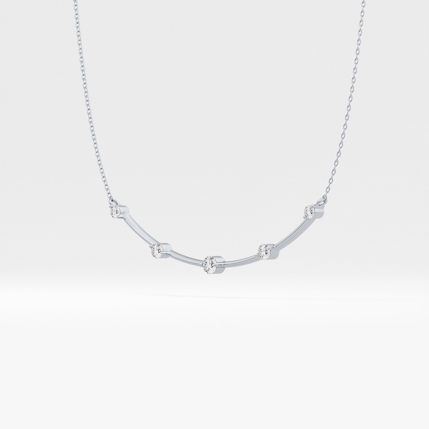 0.31 TCW Round Lab Grown Diamond Multi Stone Cushion Pendant Necklace