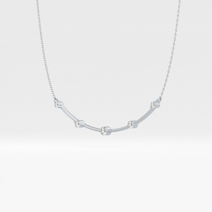 0.31 TCW Round Lab Grown Diamond Multi Stone Cushion Pendant Necklace