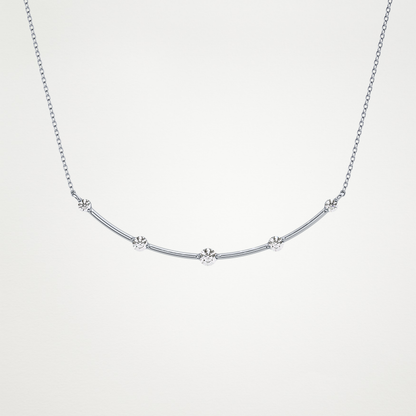0.31 TCW Round Lab Grown Diamond Multi Stone Cushion Pendant Necklace