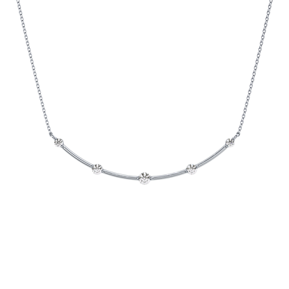 0.31 TCW Round Lab Grown Diamond Multi Stone Cushion Pendant Necklace