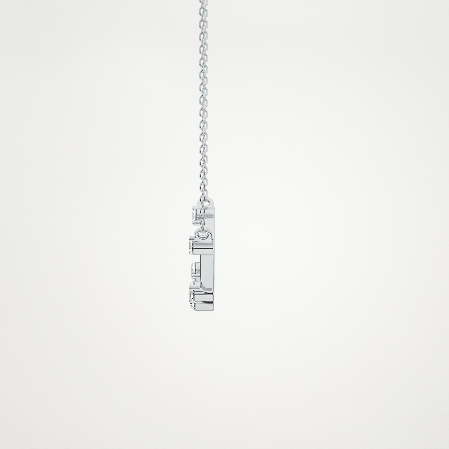 0.31 TCW Round Lab Grown Diamond Multi Stone Cushion Pendant Necklace