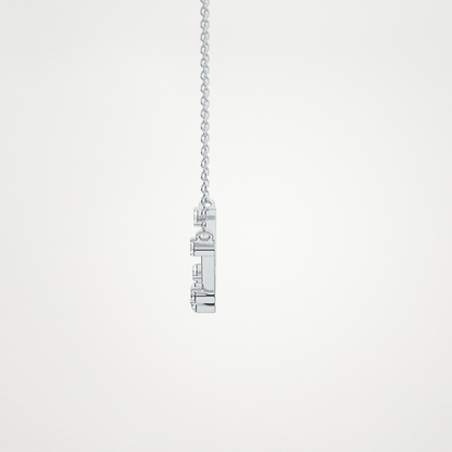 0.31 TCW Round Lab Grown Diamond Multi Stone Cushion Pendant Necklace