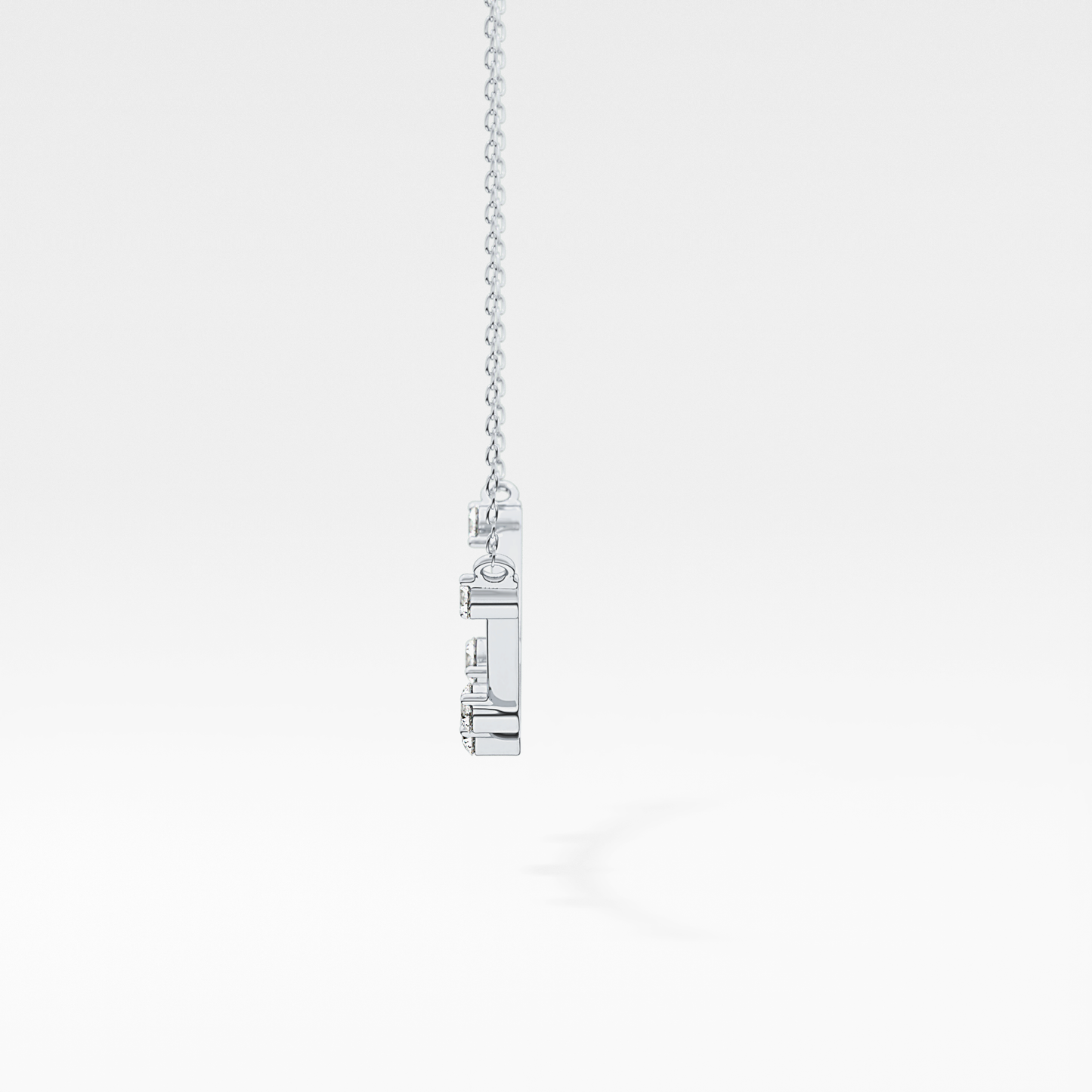 0.31 TCW Round Lab Grown Diamond Multi Stone Cushion Pendant Necklace