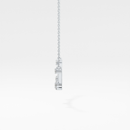 0.31 TCW Round Lab Grown Diamond Multi Stone Cushion Pendant Necklace