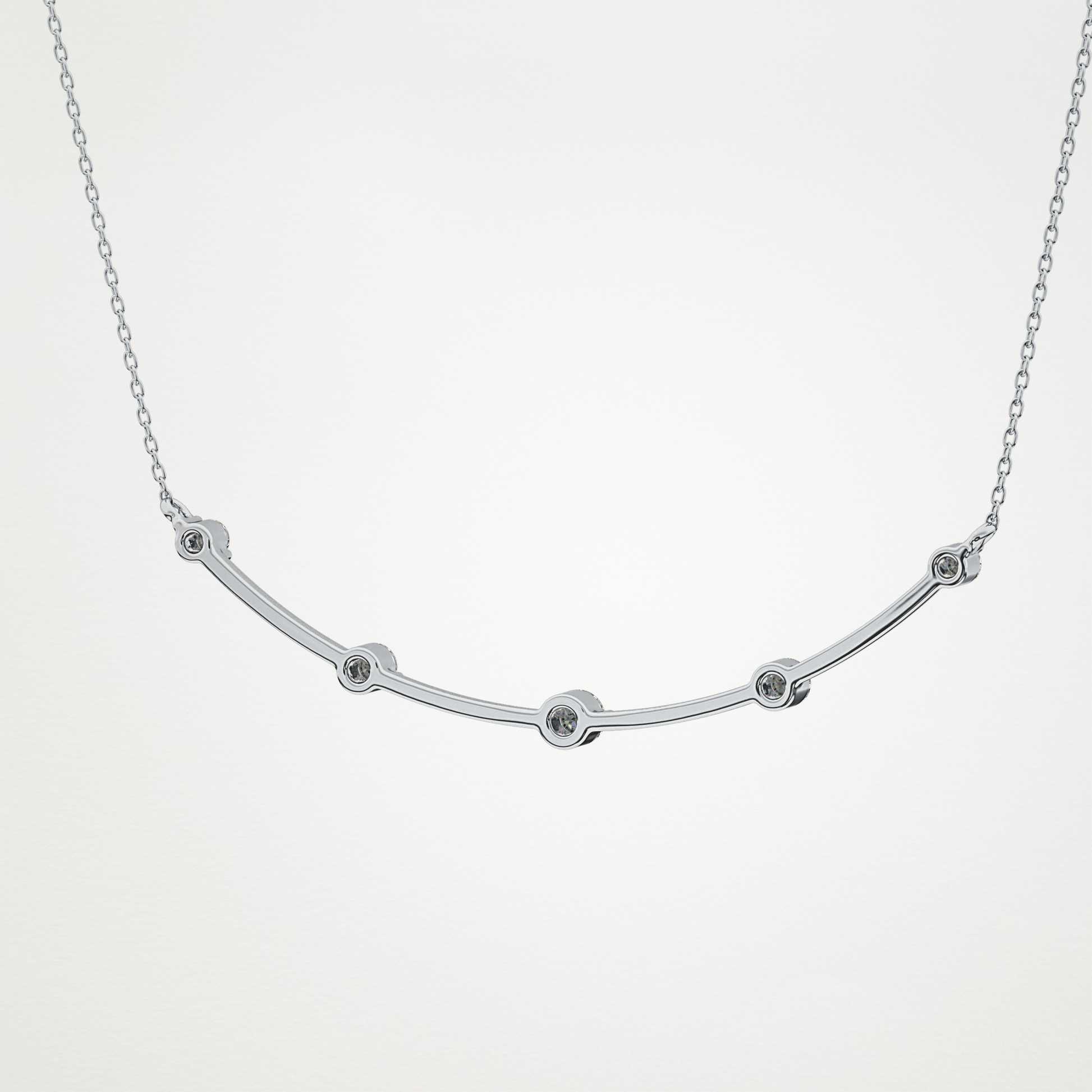 0.31 TCW Round Lab Grown Diamond Multi Stone Cushion Pendant Necklace