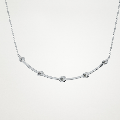 0.31 TCW Round Lab Grown Diamond Multi Stone Cushion Pendant Necklace