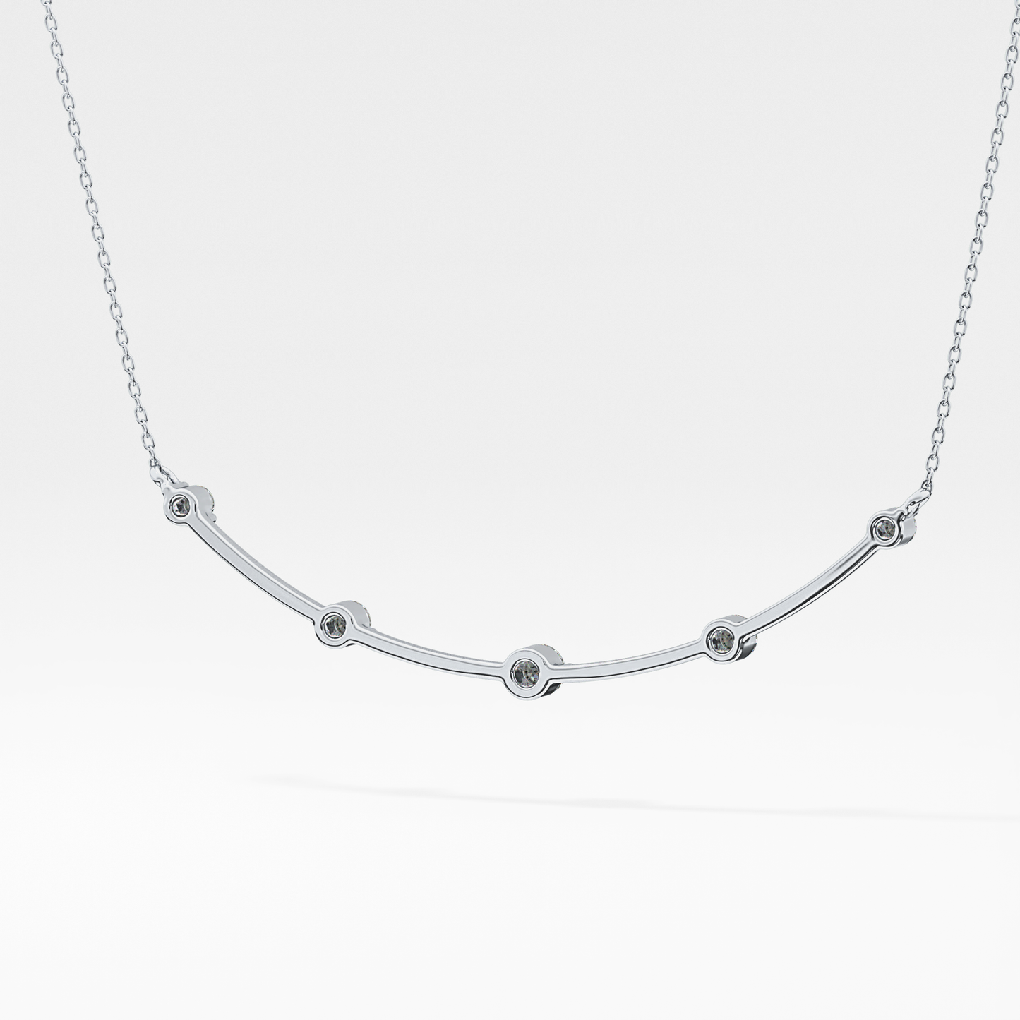 0.31 TCW Round Lab Grown Diamond Multi Stone Cushion Pendant Necklace