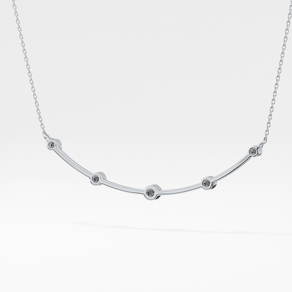 0.31 TCW Round Lab Grown Diamond Multi Stone Cushion Pendant Necklace