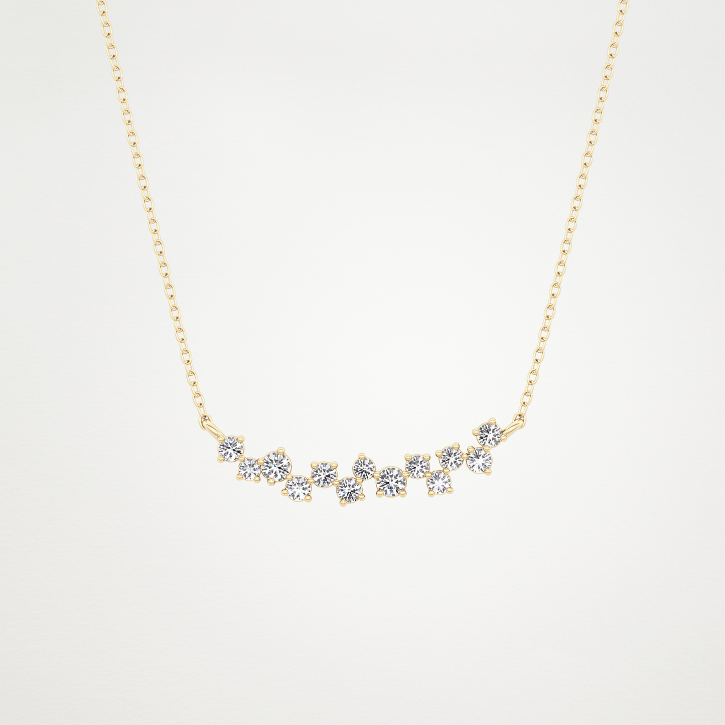 0.241 TCW Round Lab Grown Diamond Multi Stone Necklace