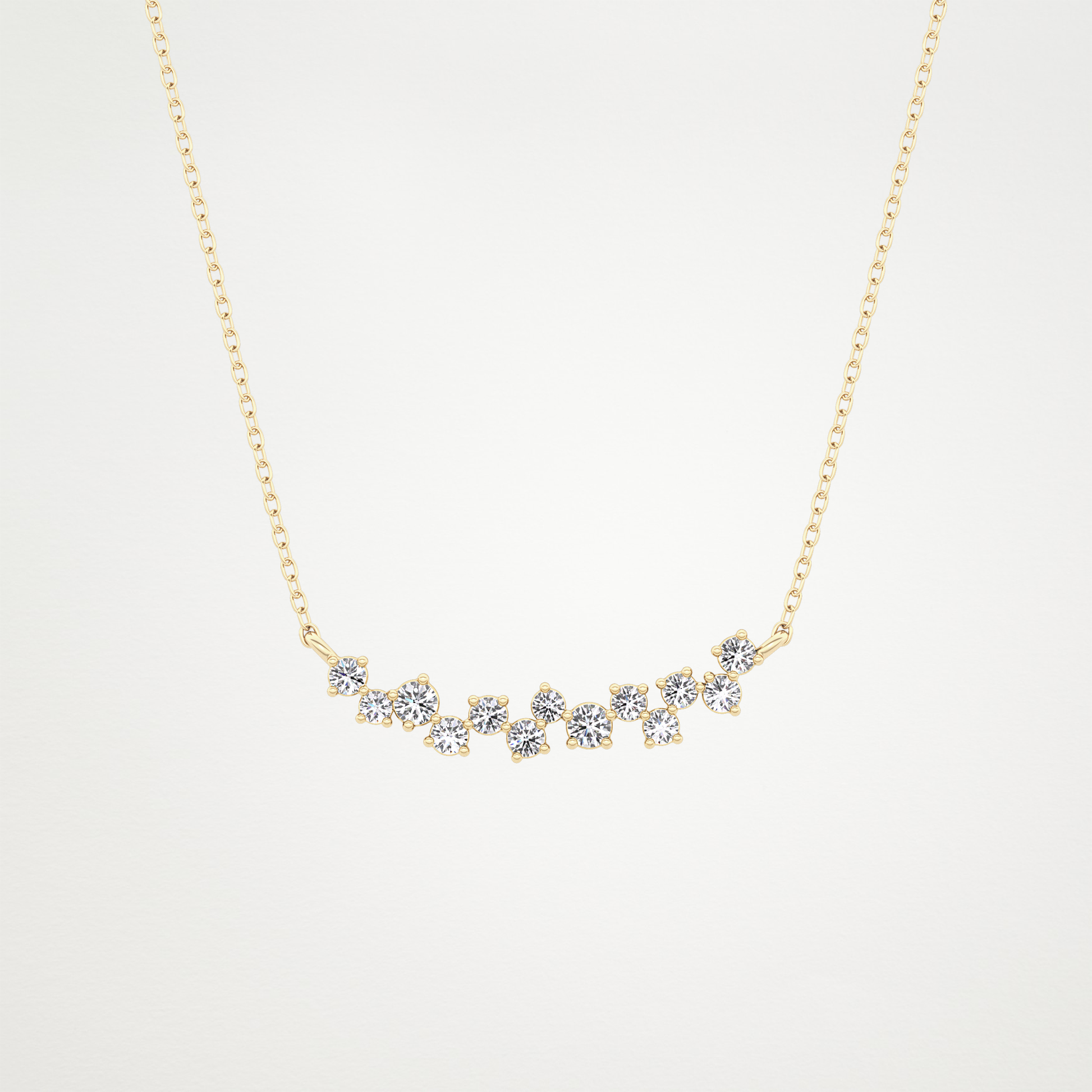 0.241 TCW Round Lab Grown Diamond Multi Stone Necklace