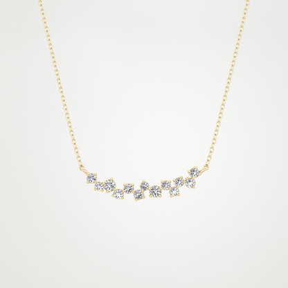 0.241 TCW Round Lab Grown Diamond Multi Stone Necklace