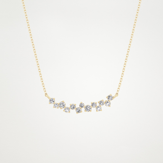 0.241 TCW Round Lab Grown Diamond Multi Stone Necklace