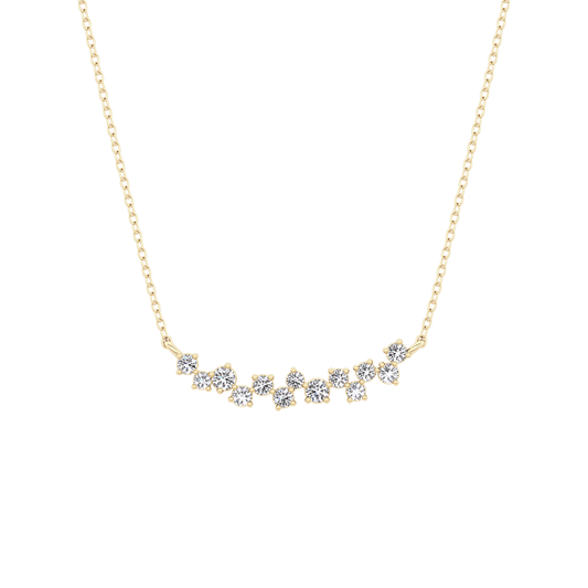 0.241 TCW Round Lab Grown Diamond Multi Stone Necklace