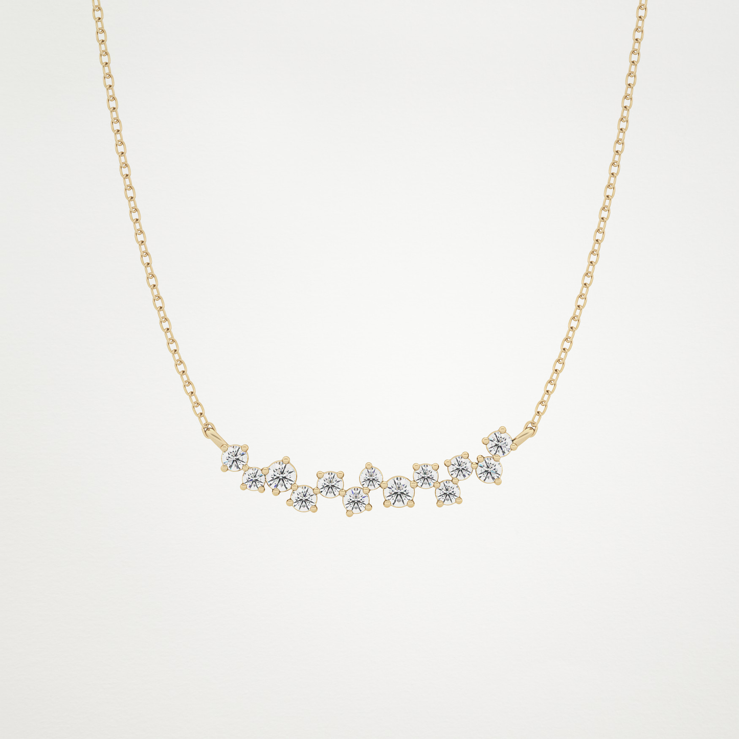 0.241 TCW Round Lab Grown Diamond Multi Stone Necklace
