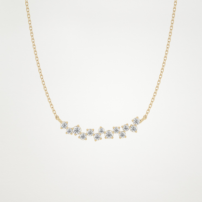 0.241 TCW Round Lab Grown Diamond Multi Stone Necklace