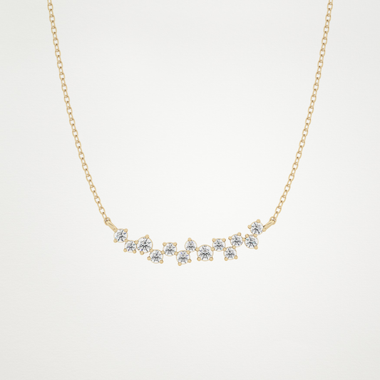 0.241 TCW Round Lab Grown Diamond Multi Stone Necklace