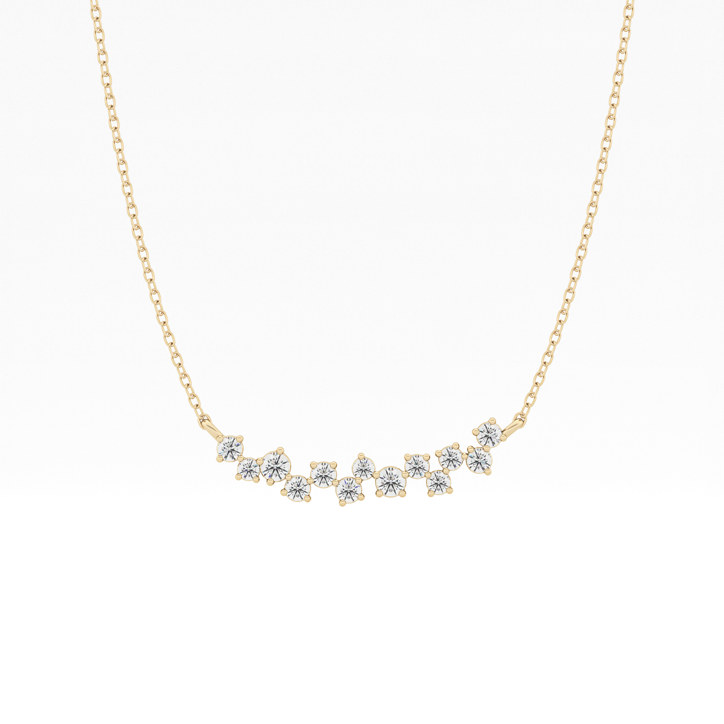 0.241 TCW Round Lab Grown Diamond Multi Stone Necklace