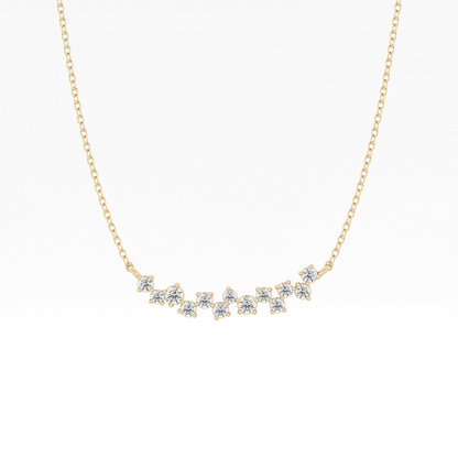 0.241 TCW Round Lab Grown Diamond Multi Stone Necklace