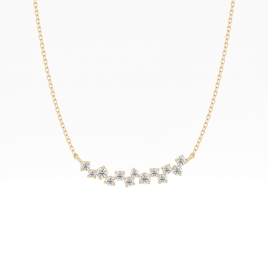0.241 TCW Round Lab Grown Diamond Multi Stone Necklace