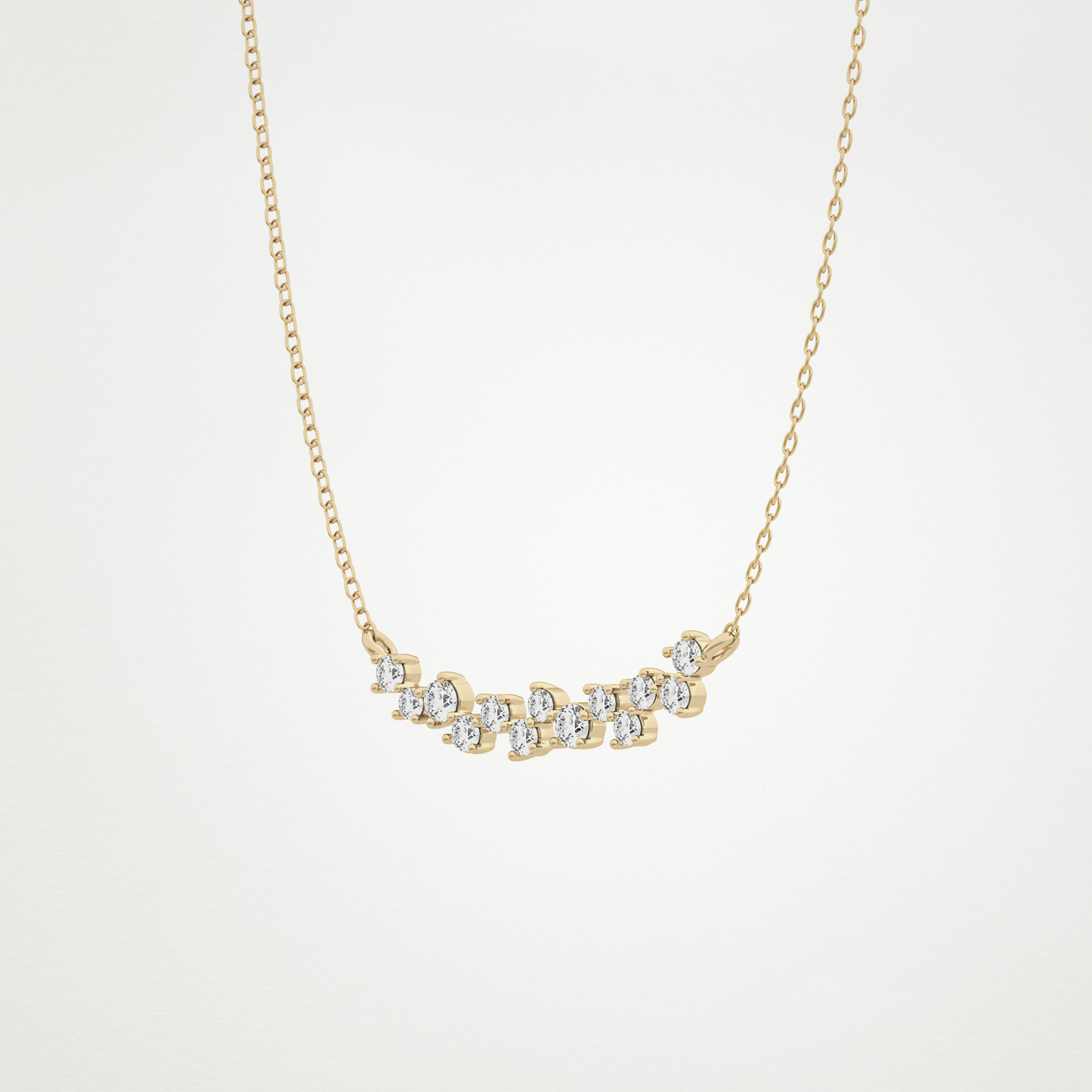 0.241 TCW Round Lab Grown Diamond Multi Stone Necklace