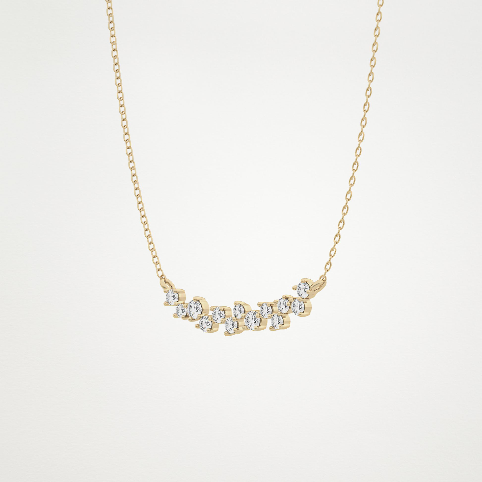 0.241 TCW Round Lab Grown Diamond Multi Stone Necklace