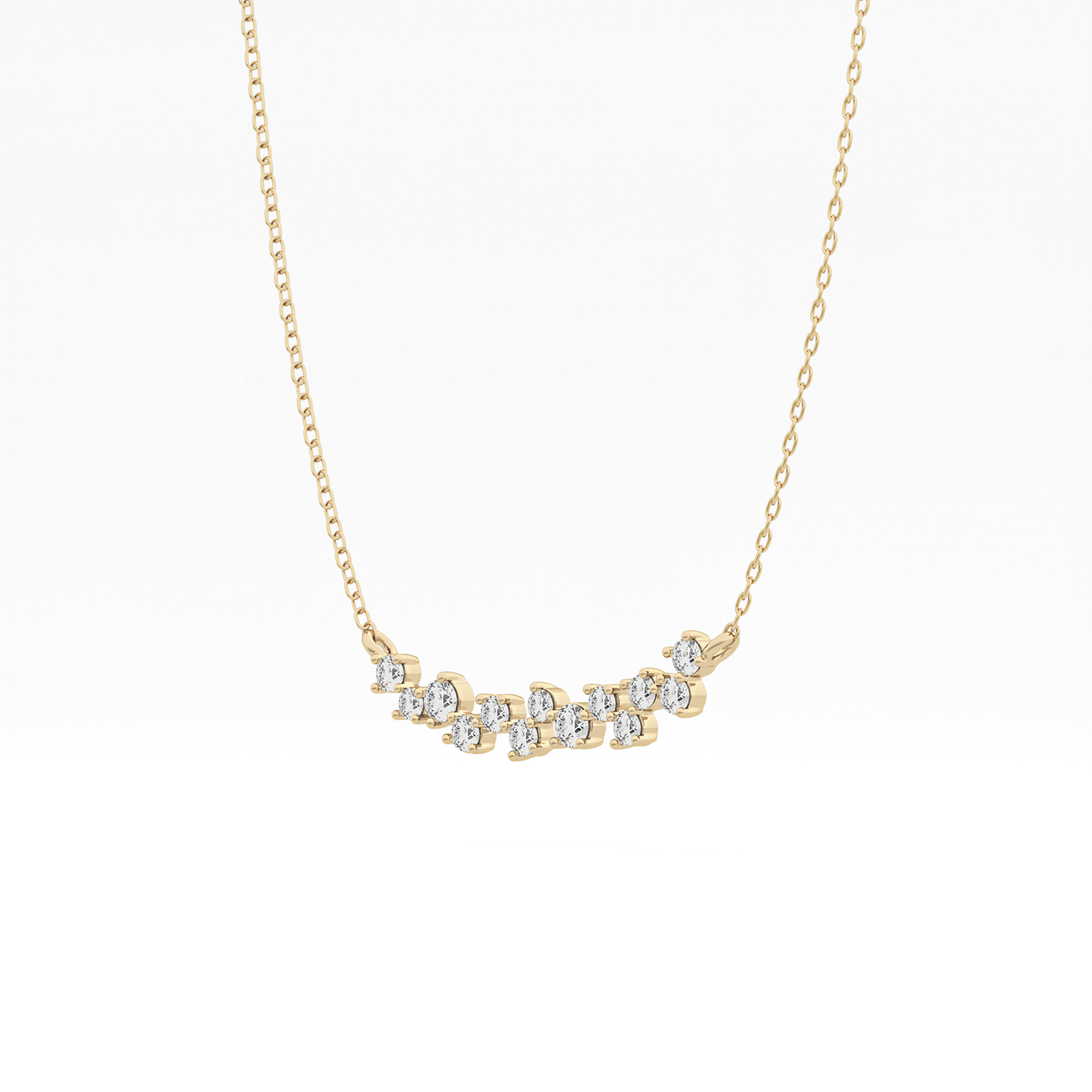 0.241 TCW Round Lab Grown Diamond Multi Stone Necklace