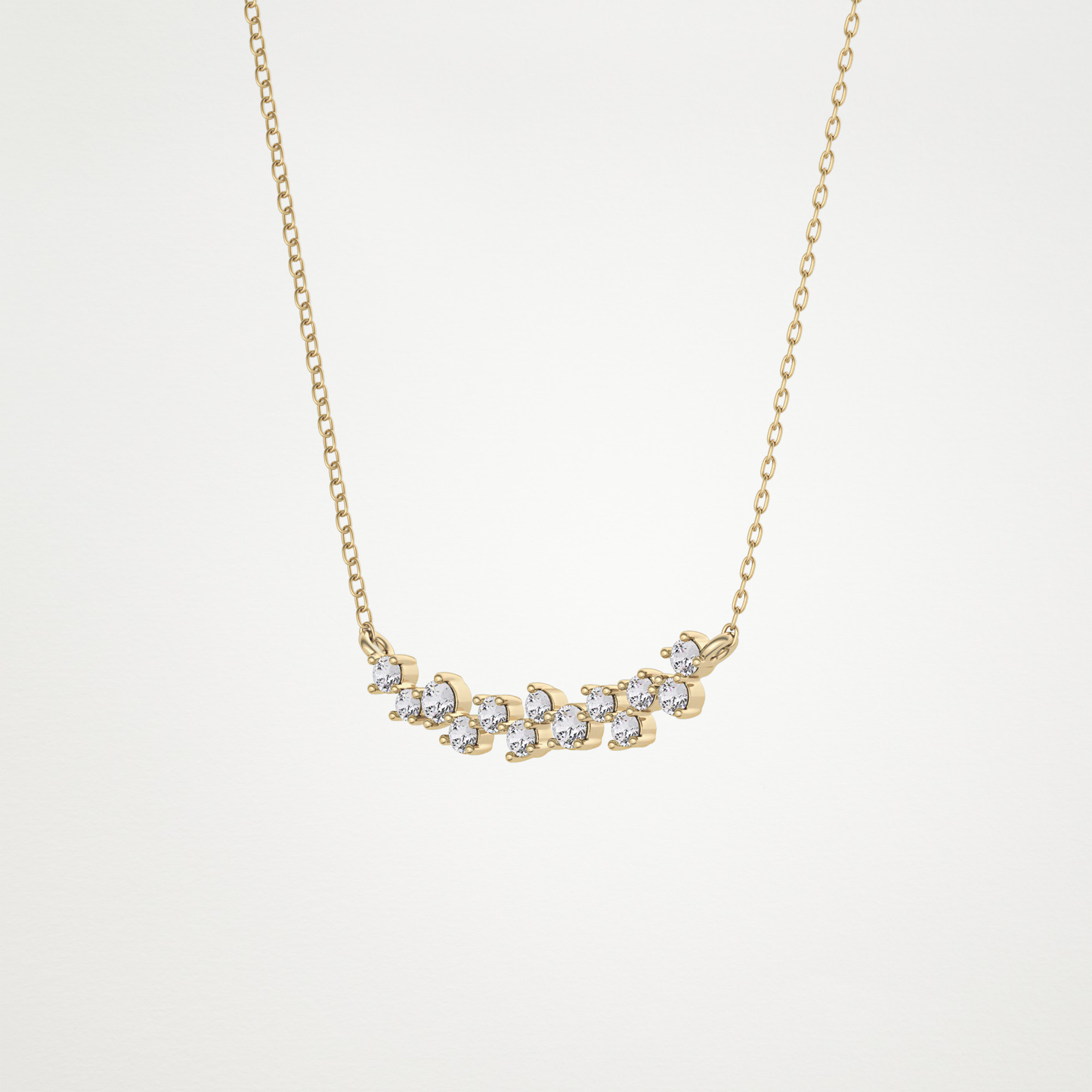 0.241 TCW Round Lab Grown Diamond Multi Stone Necklace