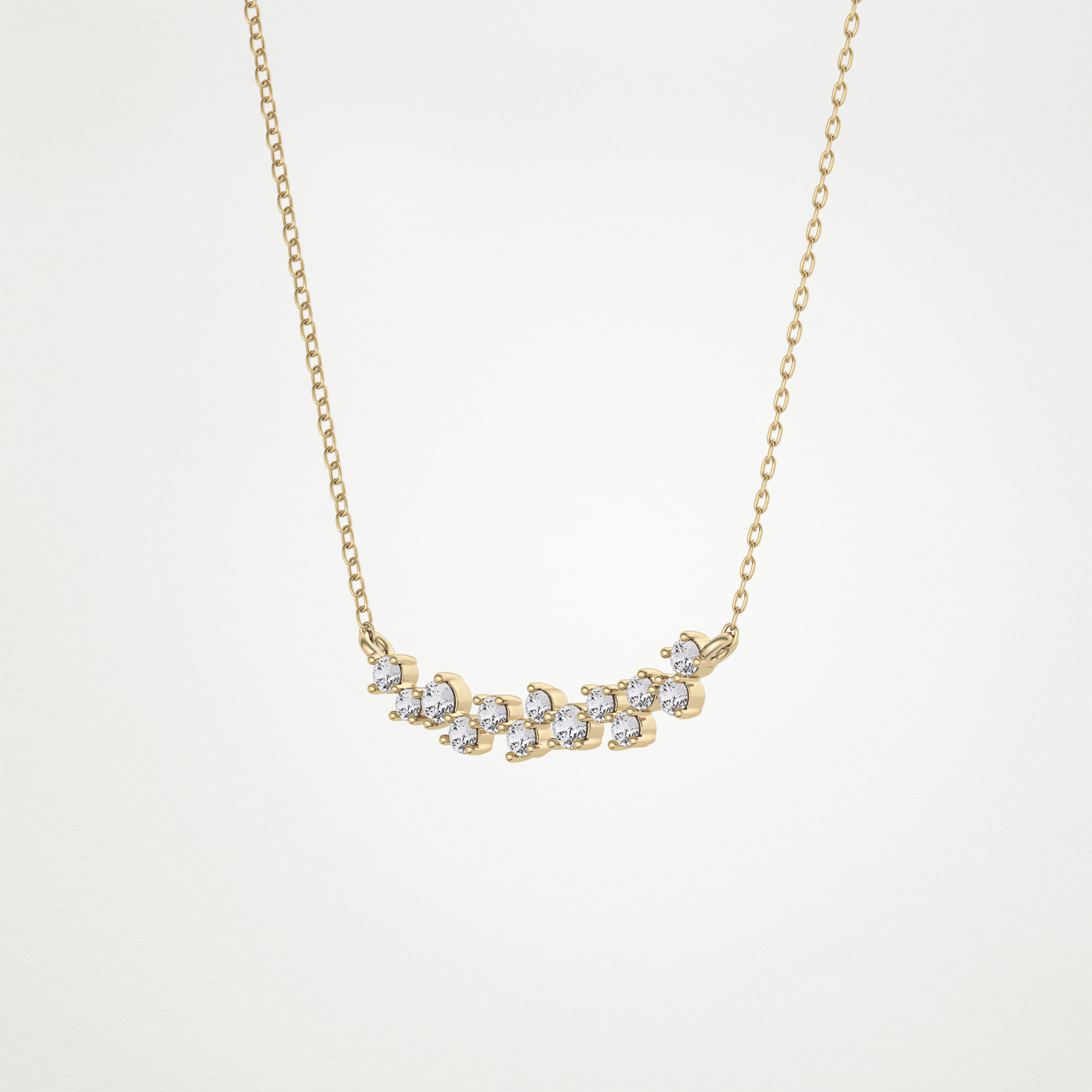 0.241 TCW Round Lab Grown Diamond Multi Stone Necklace