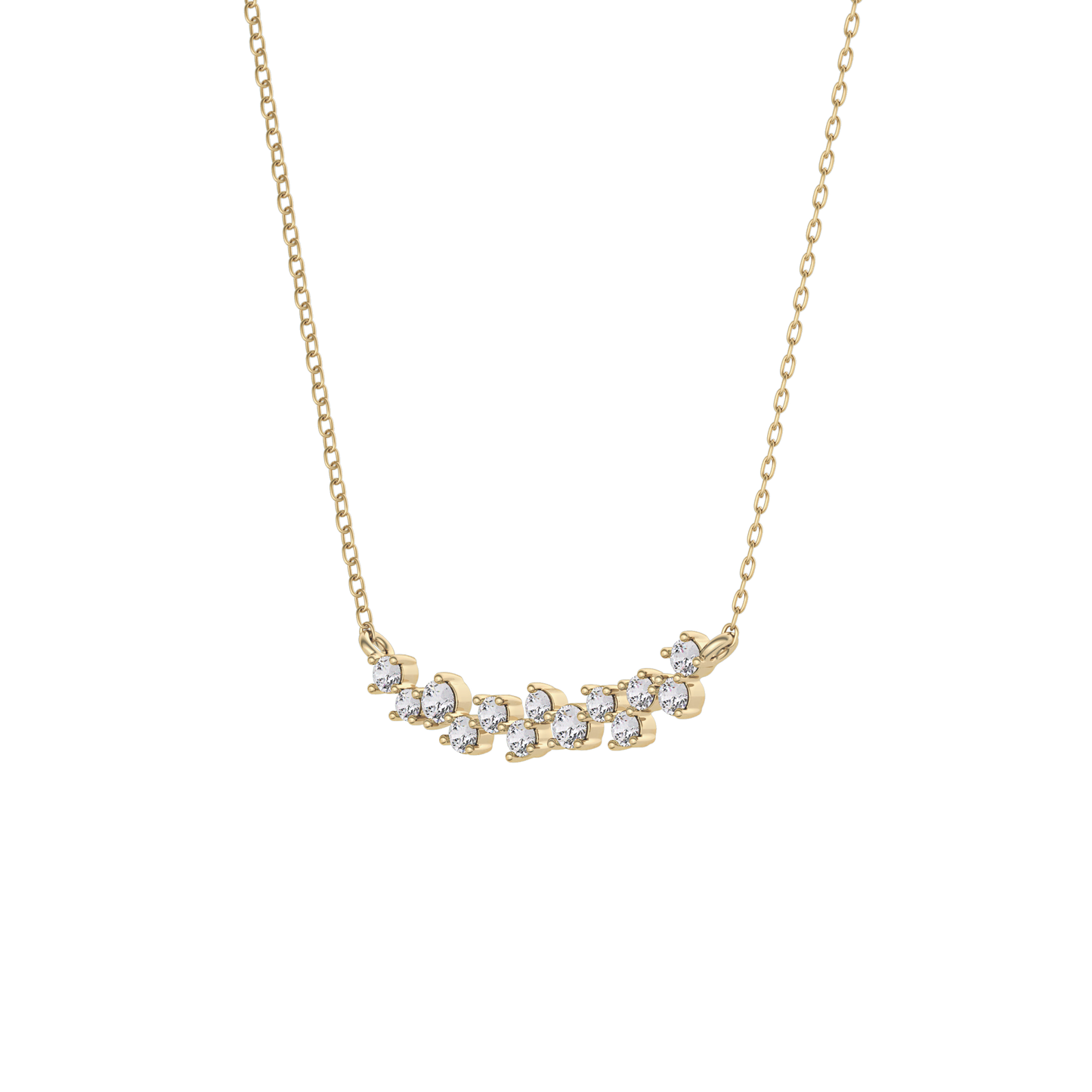 0.241 TCW Round Lab Grown Diamond Multi Stone Necklace