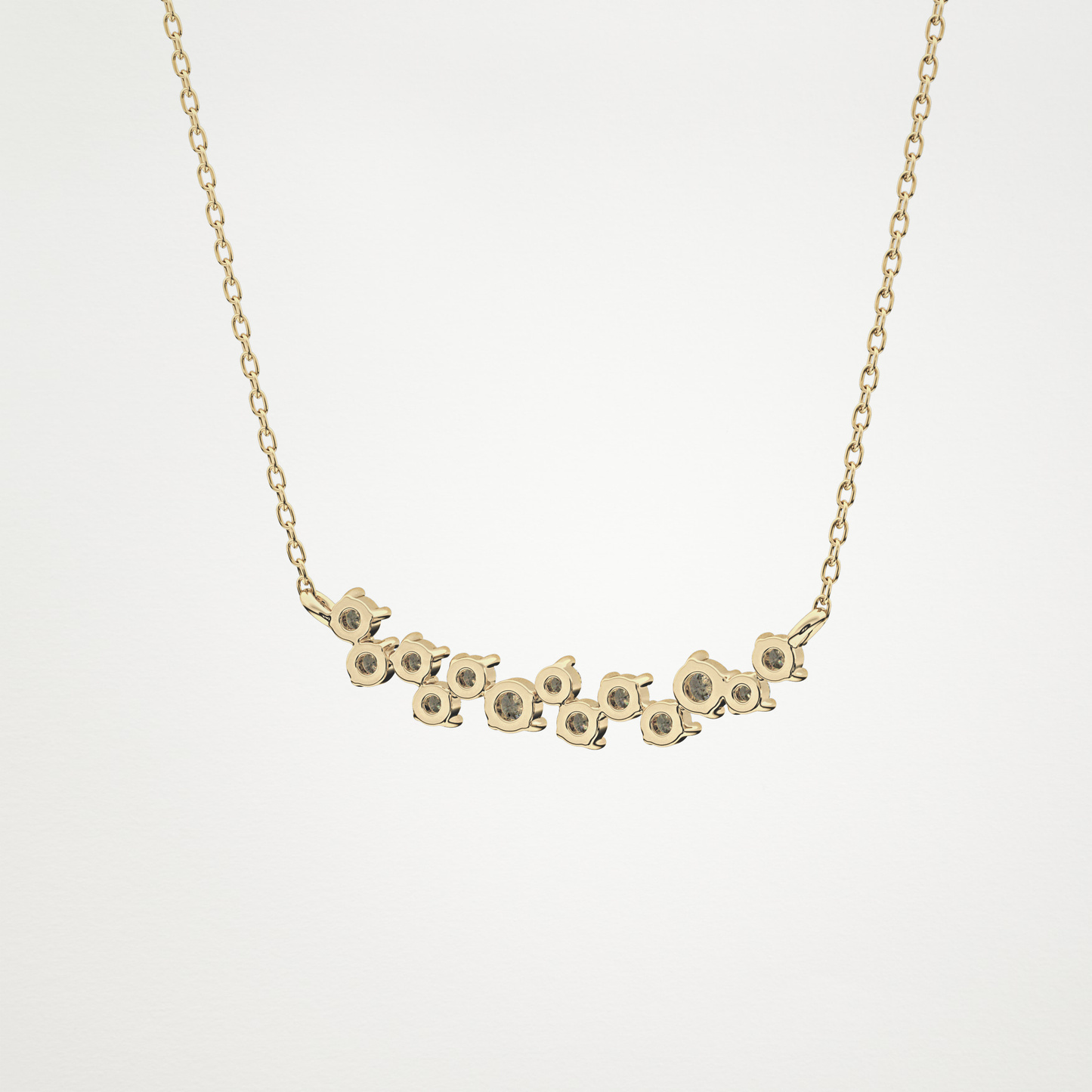0.241 TCW Round Lab Grown Diamond Multi Stone Necklace