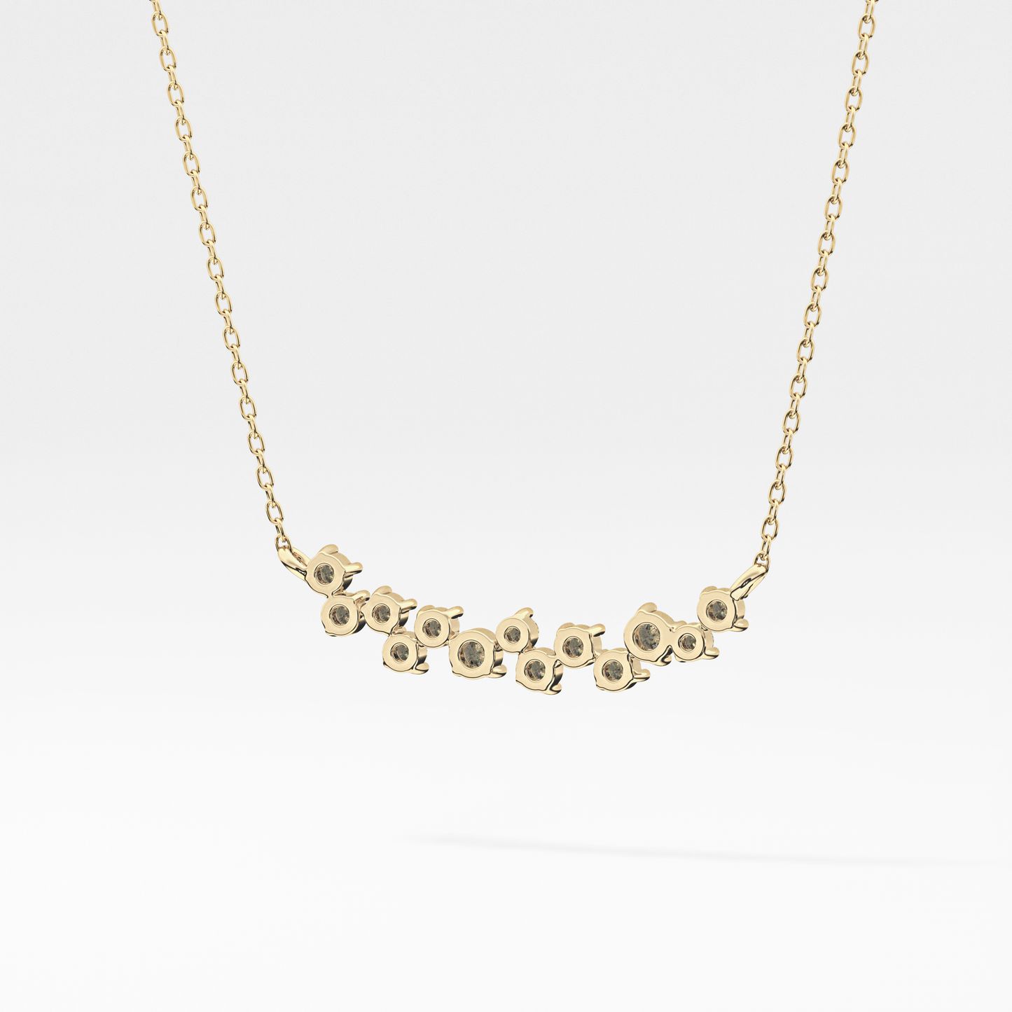 0.241 TCW Round Lab Grown Diamond Multi Stone Necklace