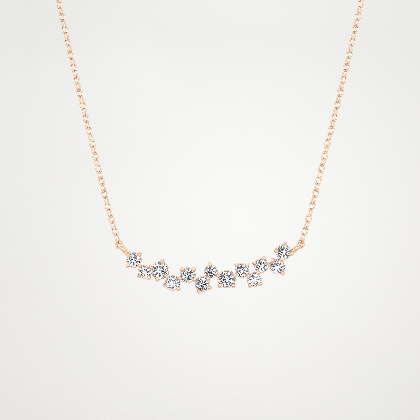 0.241 TCW Round Lab Grown Diamond Multi Stone Necklace