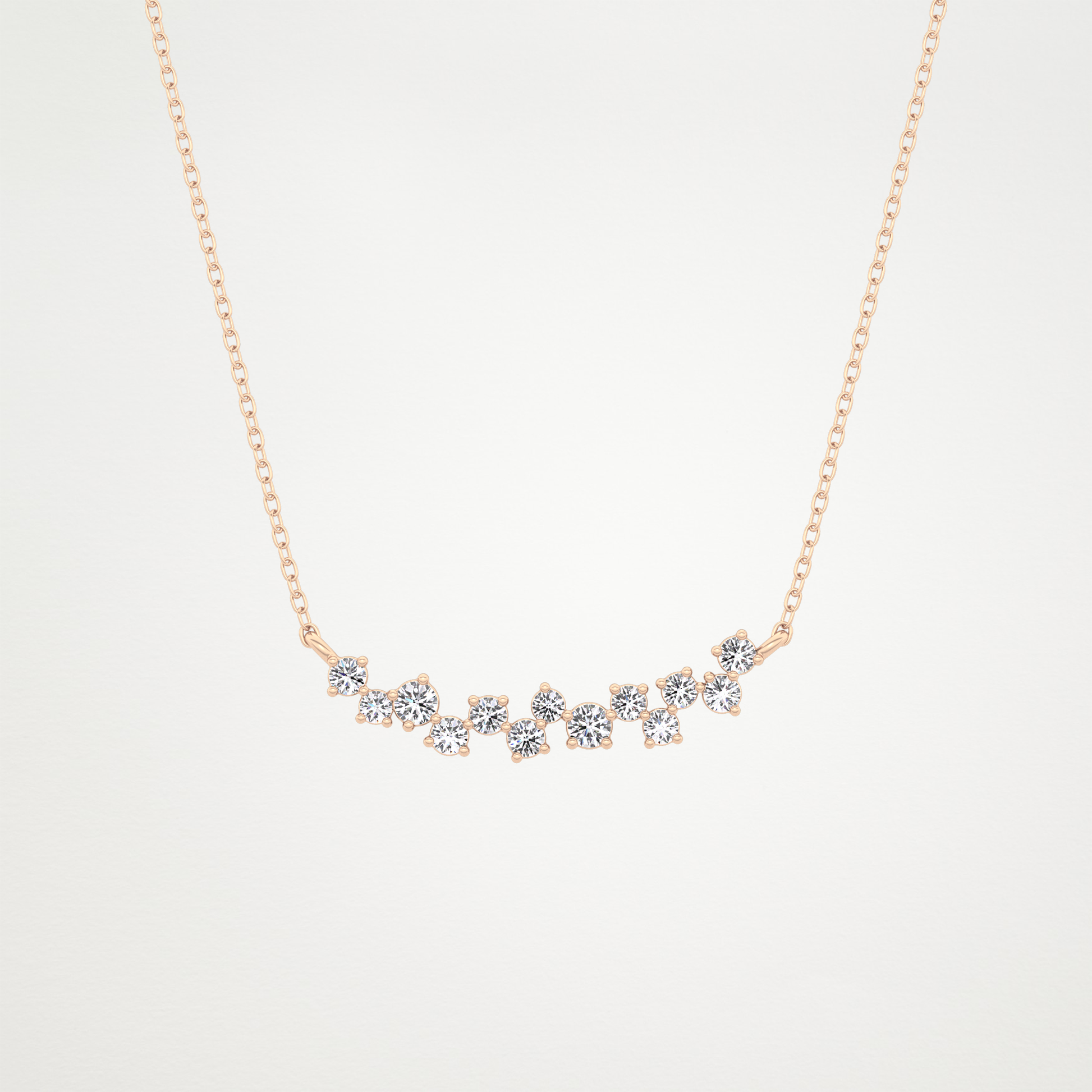0.241 TCW Round Lab Grown Diamond Multi Stone Necklace