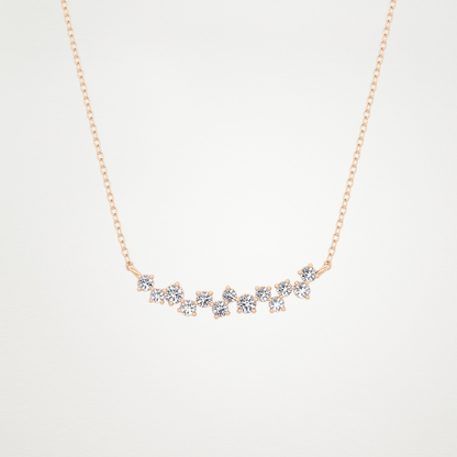 0.241 TCW Round Lab Grown Diamond Multi Stone Necklace