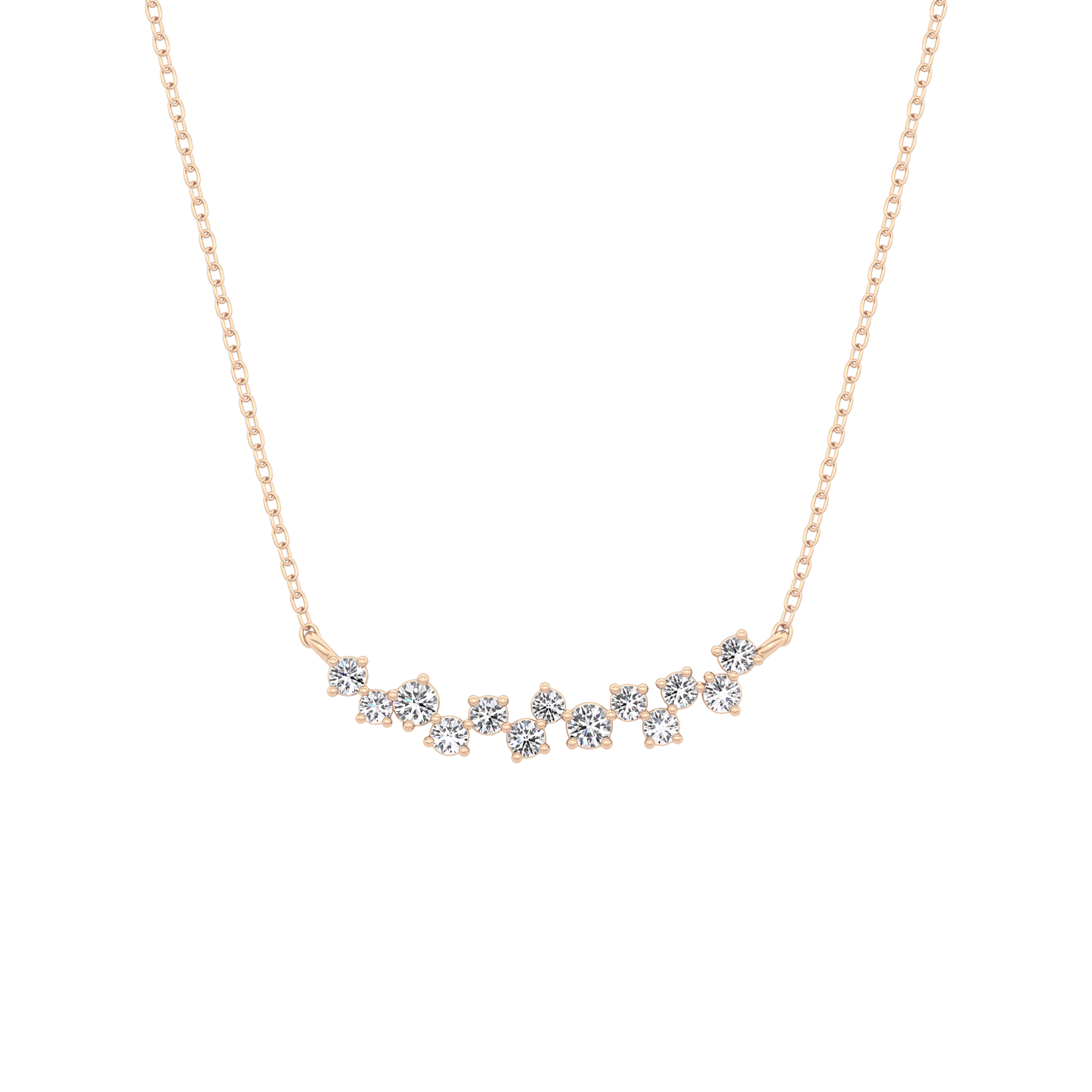 0.241 TCW Round Lab Grown Diamond Multi Stone Necklace