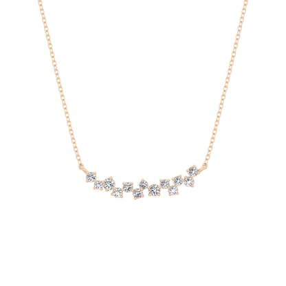 0.241 TCW Round Lab Grown Diamond Multi Stone Necklace