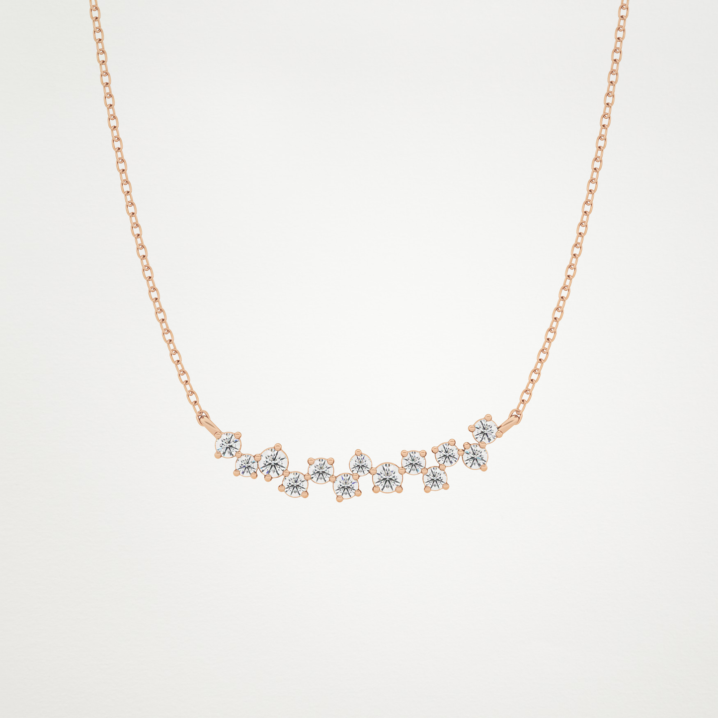0.241 TCW Round Lab Grown Diamond Multi Stone Necklace