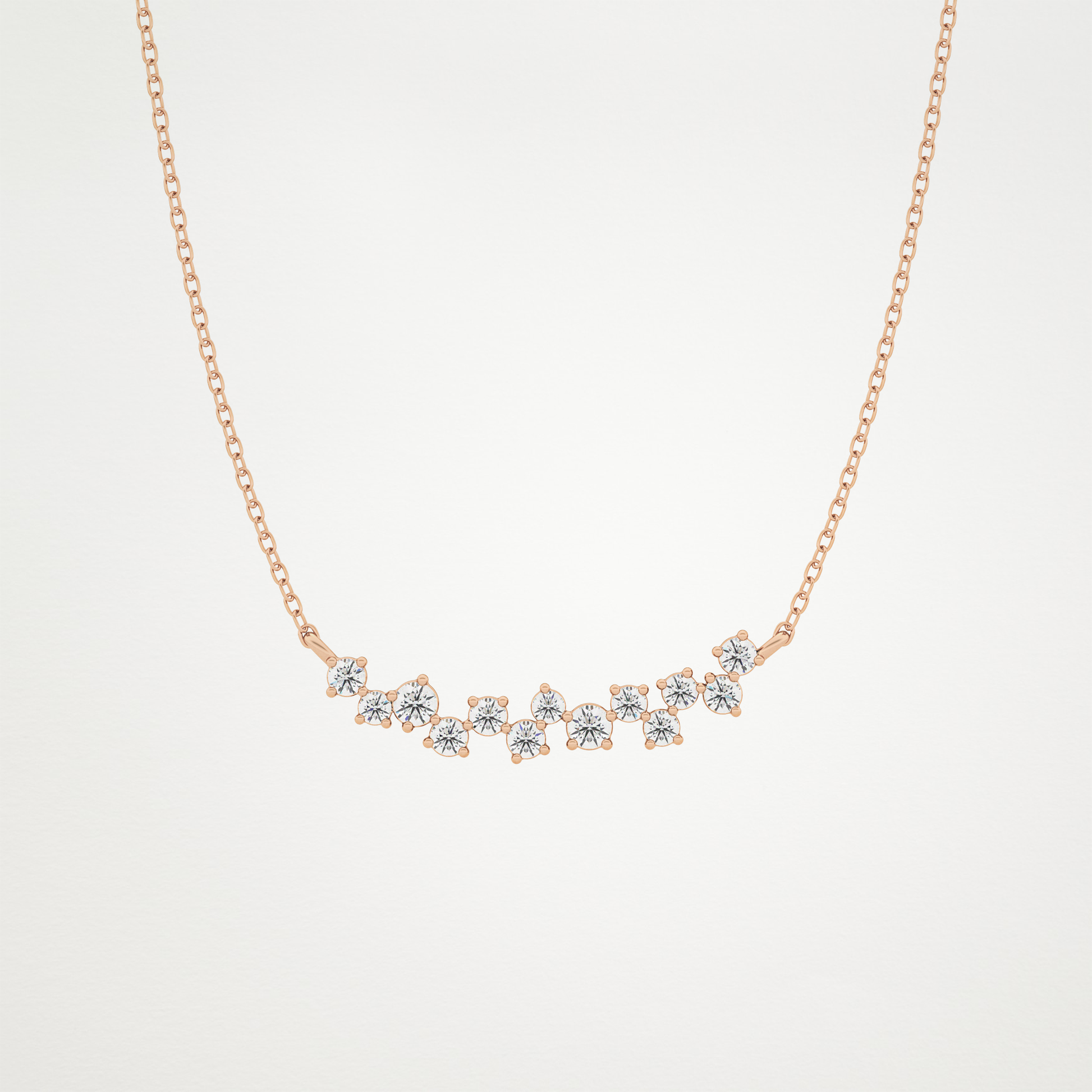 0.241 TCW Round Lab Grown Diamond Multi Stone Necklace