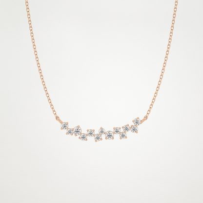 0.241 TCW Round Lab Grown Diamond Multi Stone Necklace