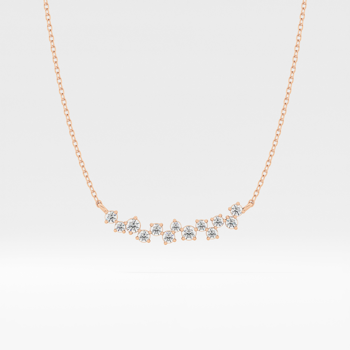 0.241 TCW Round Lab Grown Diamond Multi Stone Necklace