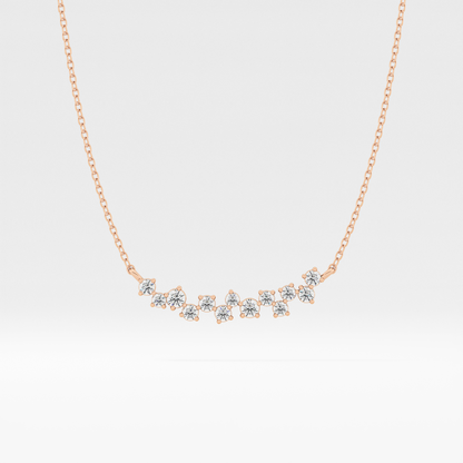 0.241 TCW Round Lab Grown Diamond Multi Stone Necklace