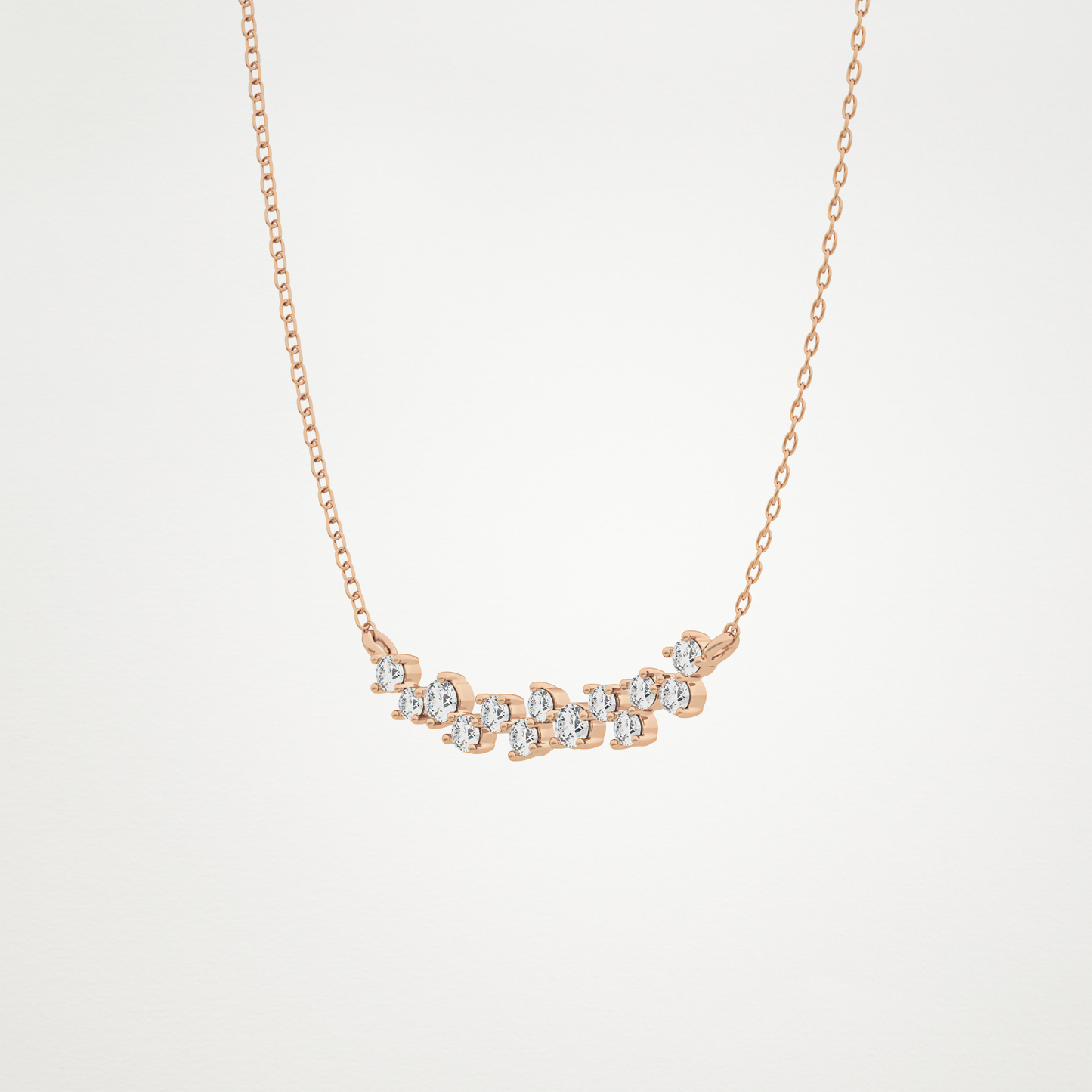 0.241 TCW Round Lab Grown Diamond Multi Stone Necklace