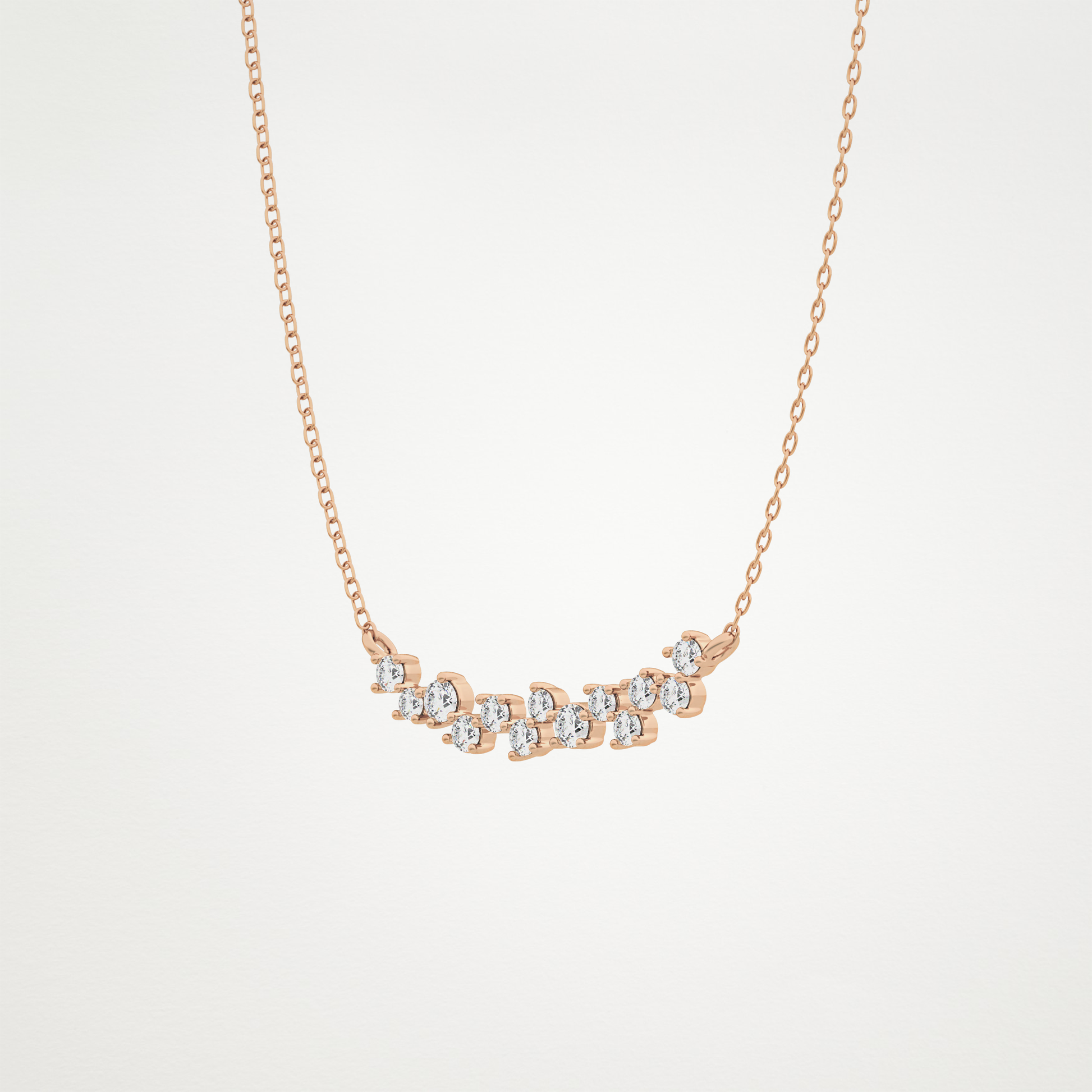 0.241 TCW Round Lab Grown Diamond Multi Stone Necklace