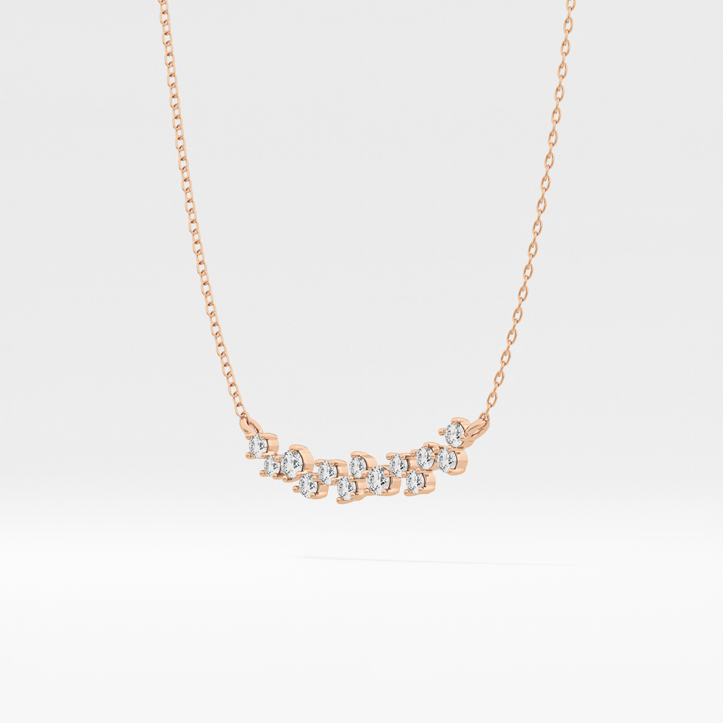 0.241 TCW Round Lab Grown Diamond Multi Stone Necklace