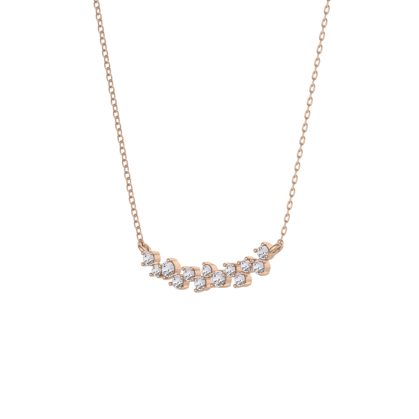 0.241 TCW Round Lab Grown Diamond Multi Stone Necklace